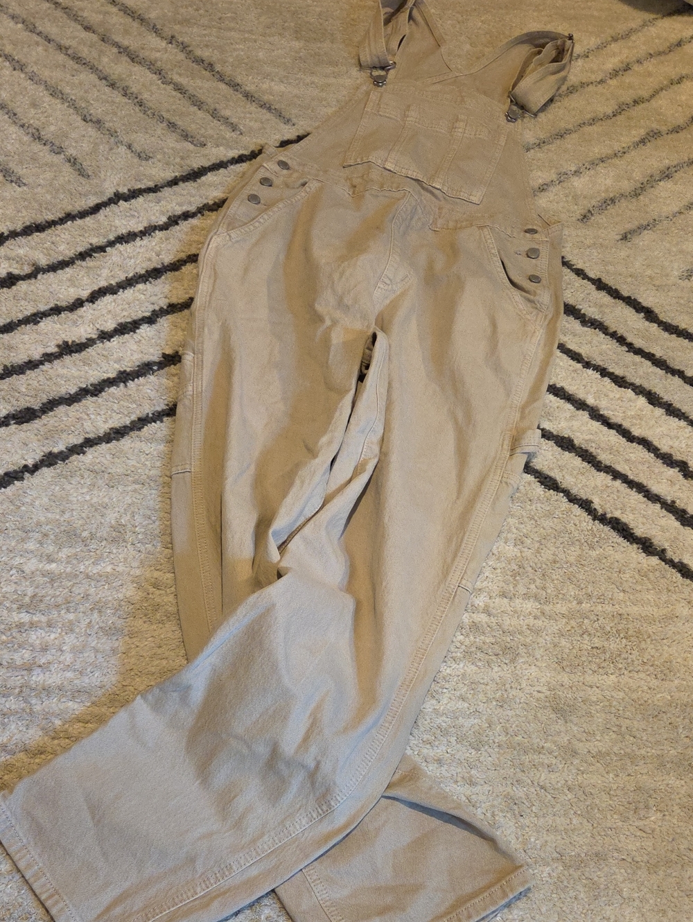 Universal Thread Beige Cotton Utility Overalls Jumpsuit